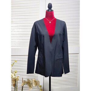 Athleta Women's Avenues Black Open-Front Blazer Jacket  Plus Size 14 2212